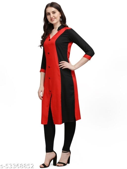 A Line Black Common Color Kurti 